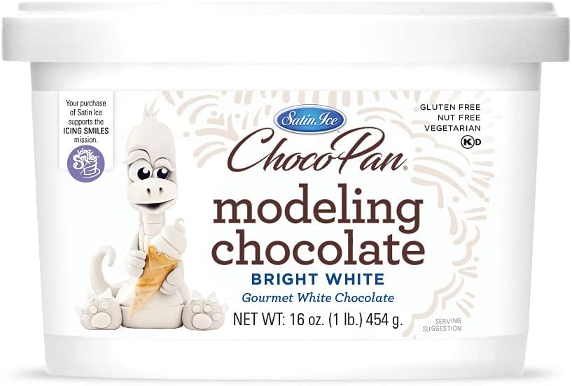 Satin Ice ChocoPan Bright White Modeling Chocolate (1 Pound) For Cake Decorating