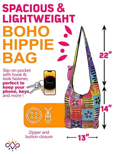Image of THE COLLECTION ROYAL Hobo Crossbody Bags for Women, Boho Purse, Boho Bag | Hippie Bag, Indie Tote Bag, Cloth Purse for Women