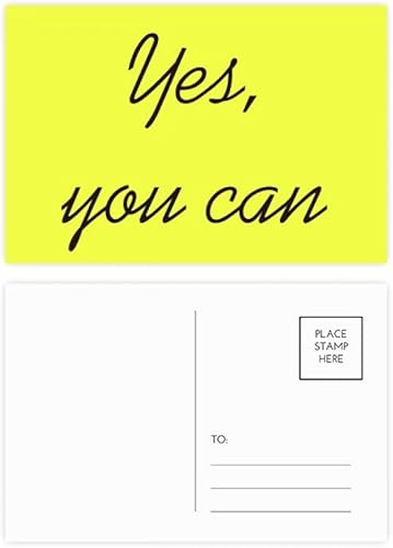 Yes You Can Inspirational - Juego de postales con citas de citas, tarjeta de felicitación de cumpleaños, 20 unidades