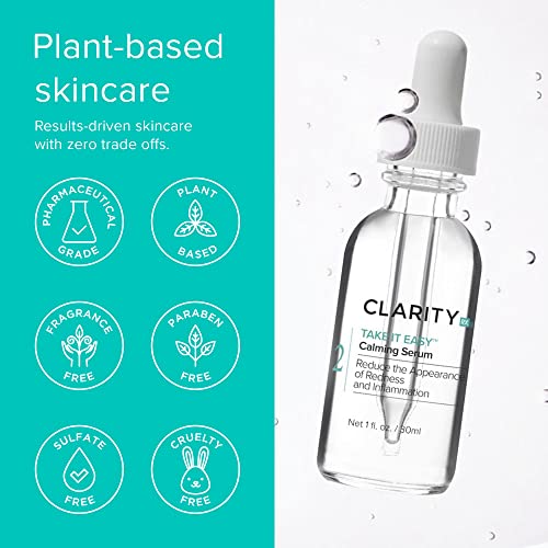 Clarityrx Take It Easy Calming Face Serum, Natural Plant-Based Anti-Redness Treatment For Sensitive Skin & Rosacea (1 Fl Oz) #TOP4
