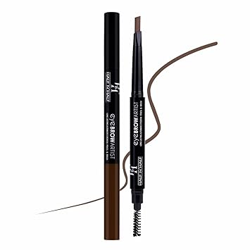 H & H HALF N HALF Eye Brow Artist Long Lasting Automatic Eyebrow Pencil & Brush | Sleek spoolie brush | Long-Lasting & Natural looking results | retractable pencil easy to use | Perfect arch - Natural Brown