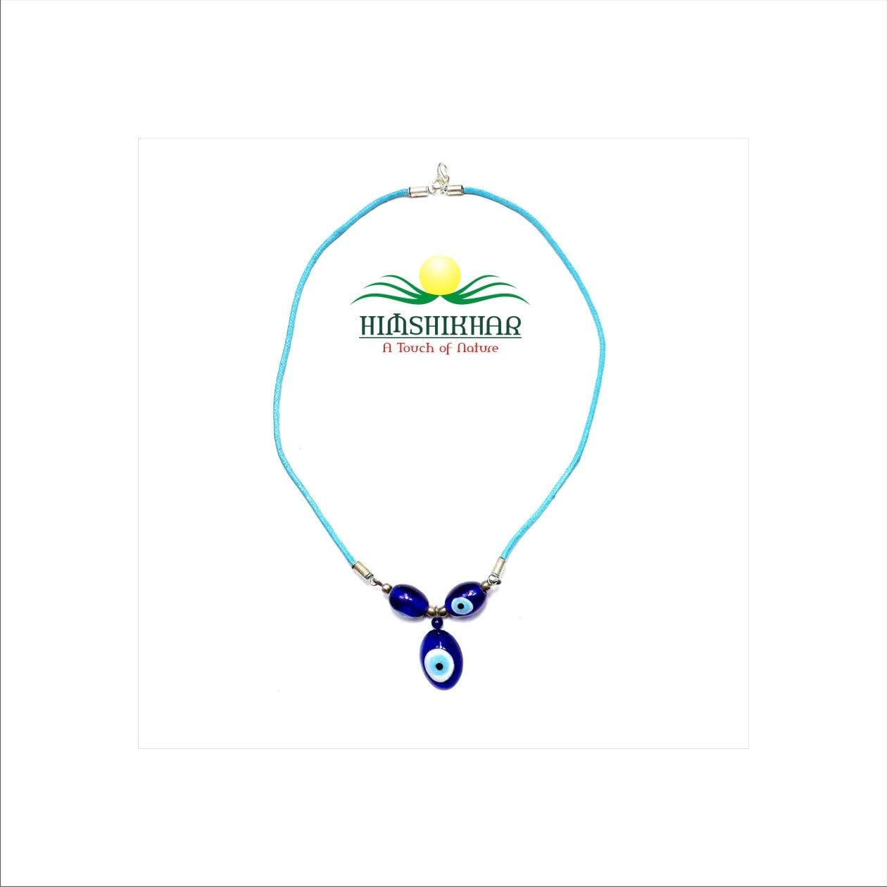 Himshikhar Green World Pooja Samagri Blue Glass Brands Energized Nazar Suraksha Kawach Effective Dosh Yantra Pendant for Women/Children