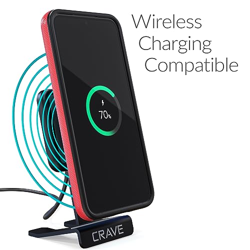 Image of Crave for Samsung Galaxy S23 FE Case, Shockproof Protection Dual Layer Case for Samsung Galaxy S23 FE (6.4 inch) - Red
