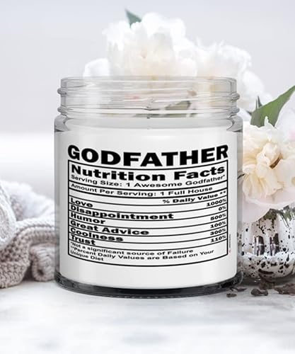 Funny Godfather Candle Información nutricional 9oz Velas perfumadas de vainilla Cera de soja