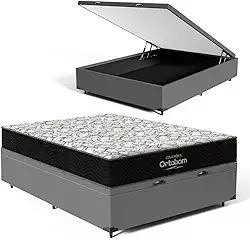 Cama Box Baú com Colchão de Espuma Ortobom - Airtech 150 D45 (Casal)