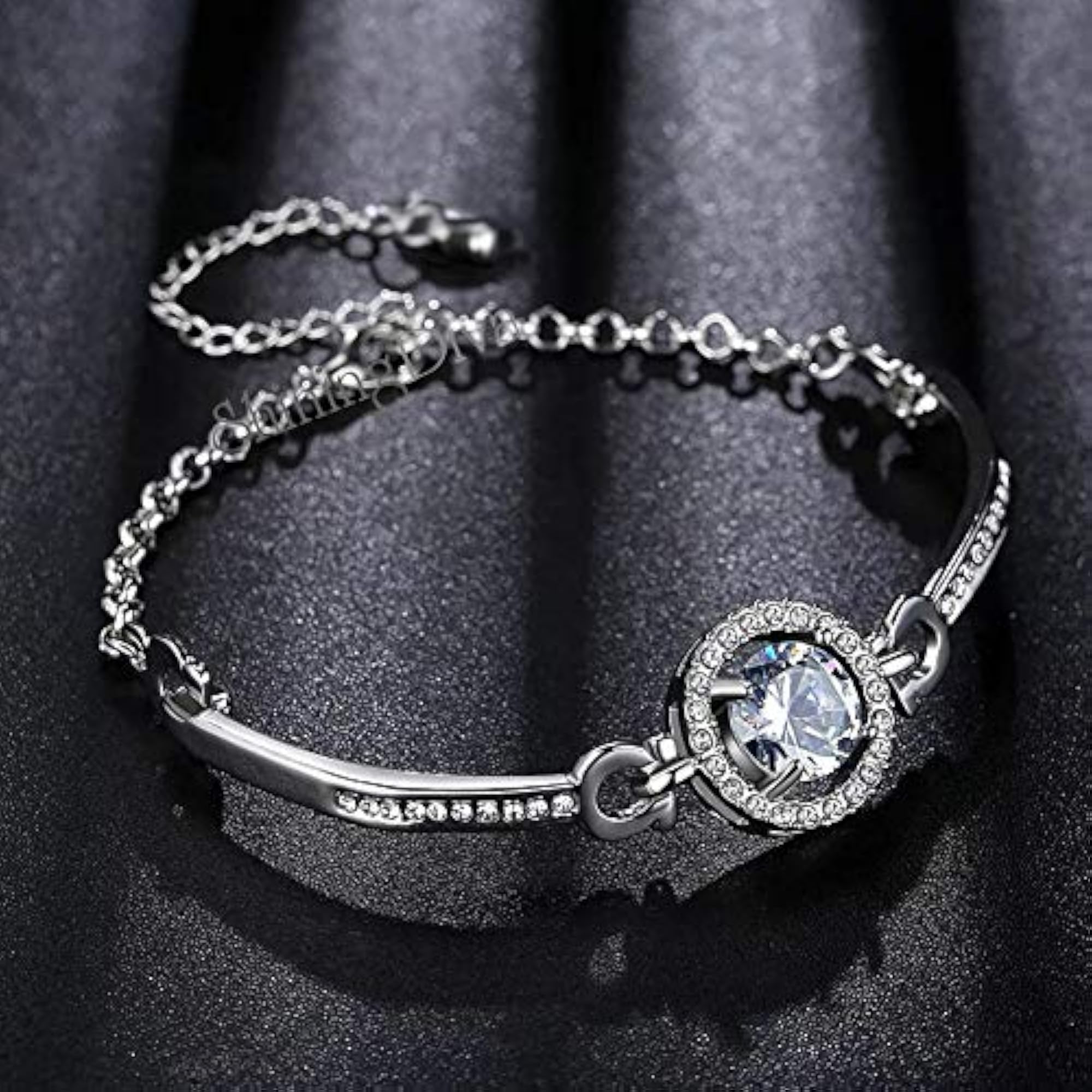 Shining Diva Platinum Plated Latest Bangle Bracelet for Women