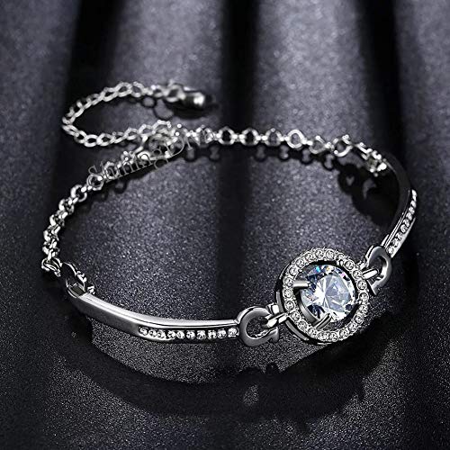 Shining Diva Platinum Plated Latest Bangle Bracelet for Women