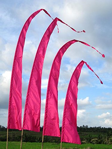 Bali-Fahne (Umbul-Umbul) - 4 Meter Lang, Polyester, In Kupfer/Ocker, Authentische Garten- & Tempelfahne Aus Indonesien