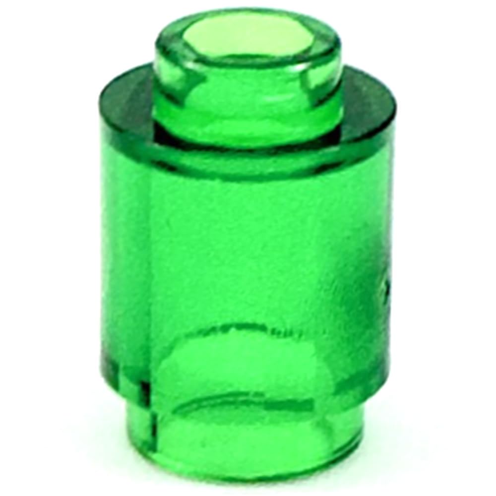 LEGO Brick Round 1 x 1, Part 3062, Part 3062, Choose Your Colour (Trans-Green, 50, count)