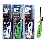 Elite Brands USA Long Windproof Lighter With Flashlight, Value Pack of 4, Multipurpose Jet Flame Extended Neck, Ideal for BBQ Grill Camping Gas Stove Fireplace