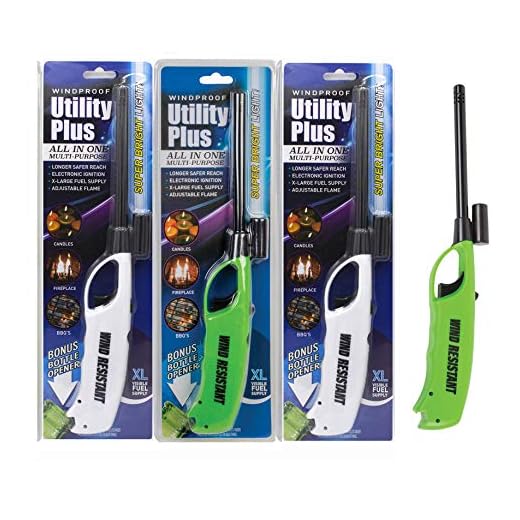 Elite Brands USA Long Torch Lighters, Value Pack of 4, Windproof Multipurpose Jet Flame Extended Lighters, Ideal for BBQ Grill Camping Gas Stove Fireplace, Fire Lighters