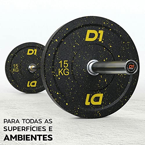Par Anilha Olímpica Bumper Cross Training de Borracha Hi Temp 15kg D1fitness
