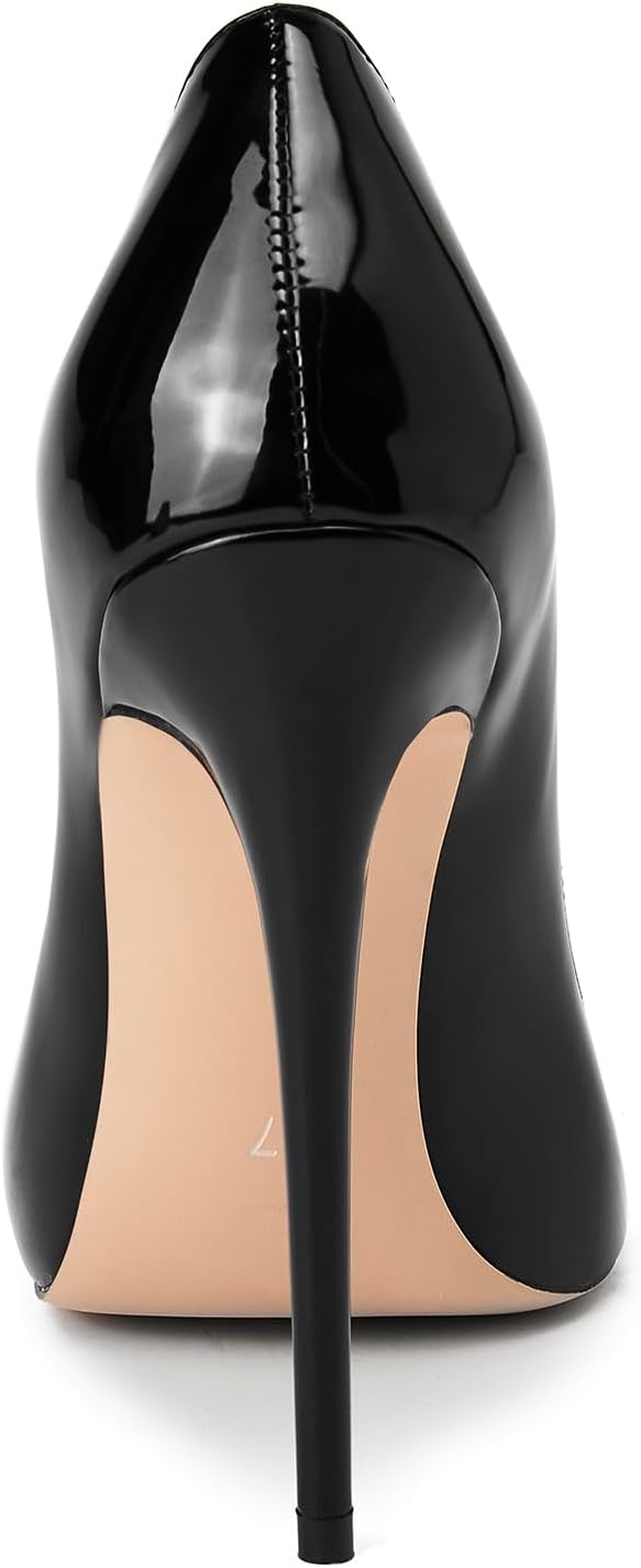 Womens Closed Pointed Toe High Heels Slip On Stiletto Pumps Dress Wedding Shoes 4-Inch - Image 4