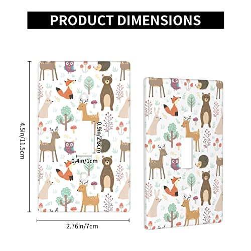 Fox And Bear Decorative Wall Plate Switch Plate Outlet Cover Single 1 Gang Toggle Light Switch Wall Plate Cover For Decor Room #TOP3
