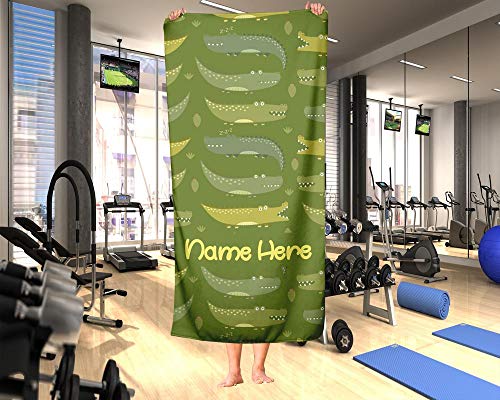 Extra Large Personalized Alligator Towel For Kids - Oversized Thick Cotton Custom Travel Beach Pool And Bath Towels For Adults Toddler Baby Boys Girls Elsa… #TOP4