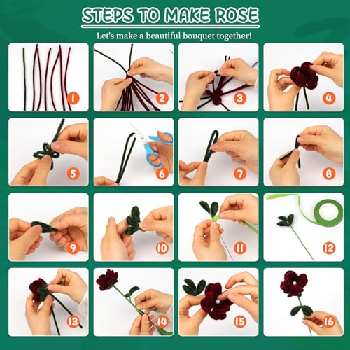 Image of Mnuizu 200Pcs Pipe Cleaners, Chenille Stems Pipe Cleaner DIY Craft Supplies | Craft Pipe Cleaners for Art Projects, Pipe Cleaner Bulk for Flowers Making, Art Craft Festival Decorations, Army Green
