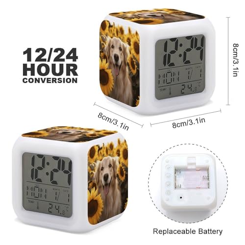 Reloj despertador digital LED multicolor con diseño de perro 3
