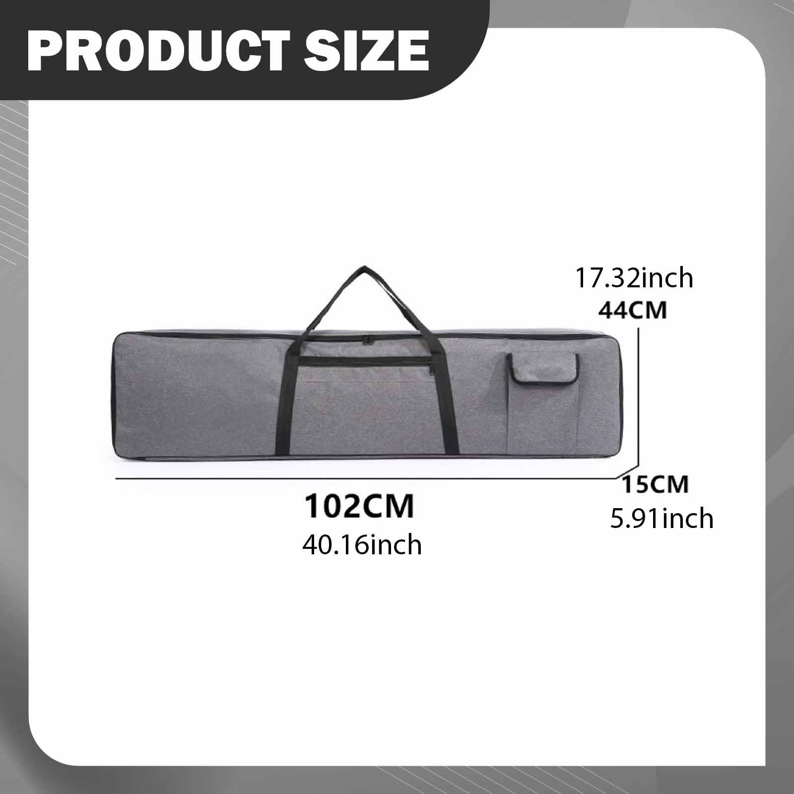 Housse de Clavier Sac Pliable à Piano Clavier Compartiment Accessoires Matière Imperméable Poignée Adaptée Au Déplacement Répétitions Stockage, 61 Keys L