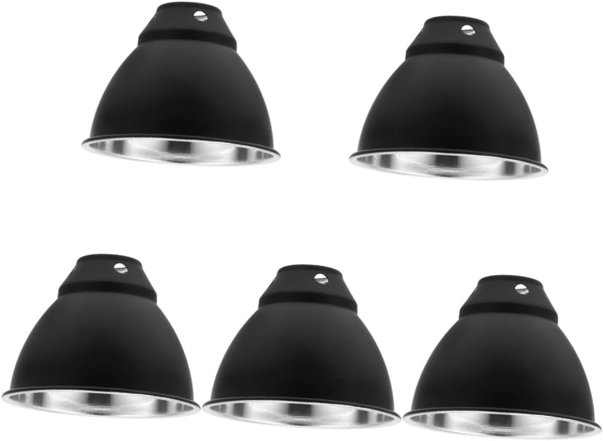 Cabilock 5pcs Reptile Tank Heat Lamp Shade Insulated Reflector for Optimal Light Utilization Easy Installation Fits Standard Reptile Light Fixtures for Lizards and Turtles