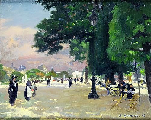 Tableau en toile Jules Ernest Renoux les Tuileries finition premium