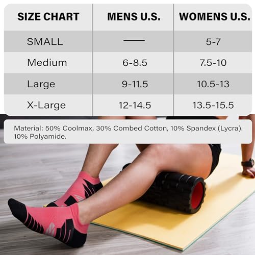 Image of Hylaea No Show Running Athletic Anti-Blister Wicking Coolmax Socks, Seamless Anti-odor