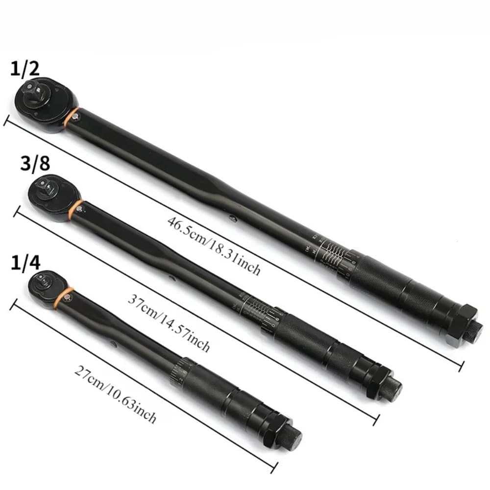 Llave Torque Juego de llaves dinamométricas ajustables, herramienta preestablecida accionamiento para reparaciones trinquete cuadrado coche Llave dinamométrica Drive(3-8 Drive)