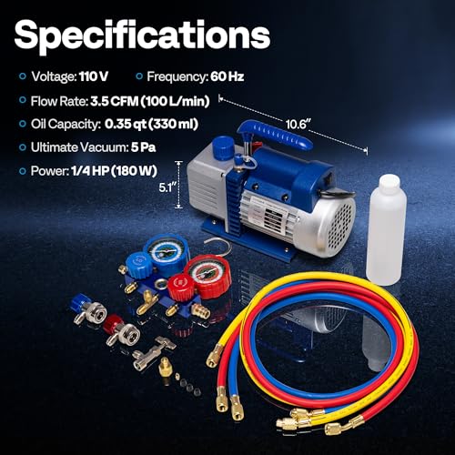 Bomba de Vacío AC Kit con Manómetro y Mangueras miniatura 6