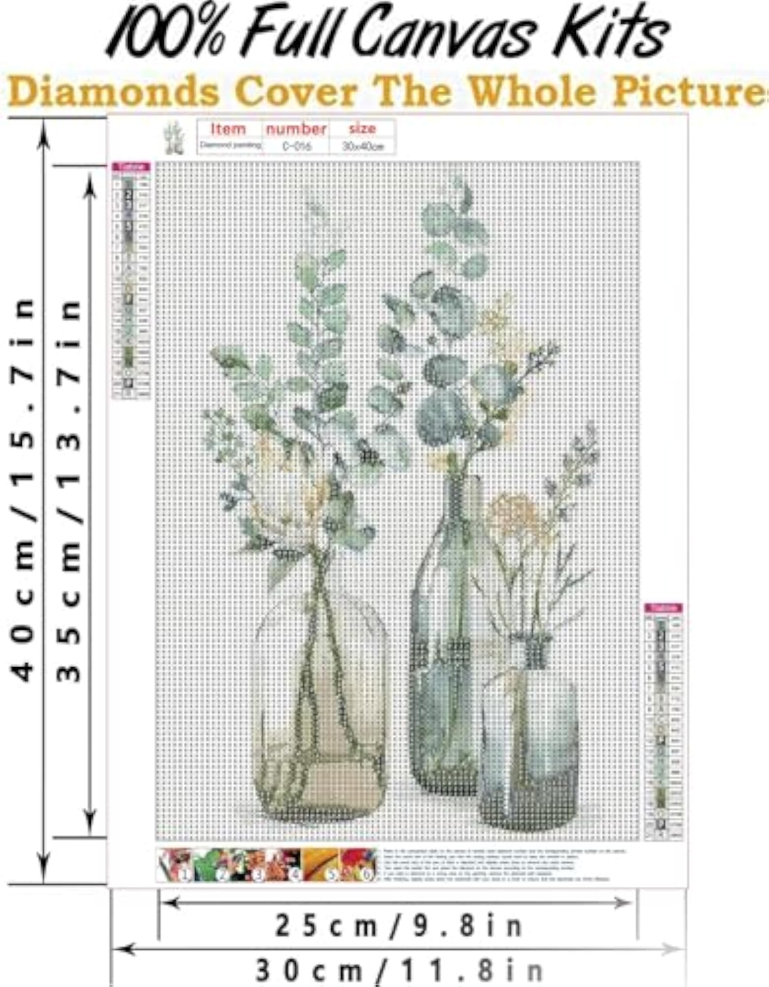 Three Vases Diamond Painting Kit for Home Decor