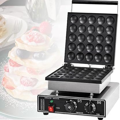 Elektrische Pfannkuchen-bäckermaschine, 1750w Mini Holländische Pfannkuchen-backmaschine, 25 Löcher Antihaftbeschichtete Waffel-pfannkuchenmaschine, Für Die Heimküche Restaurant Bäckerei