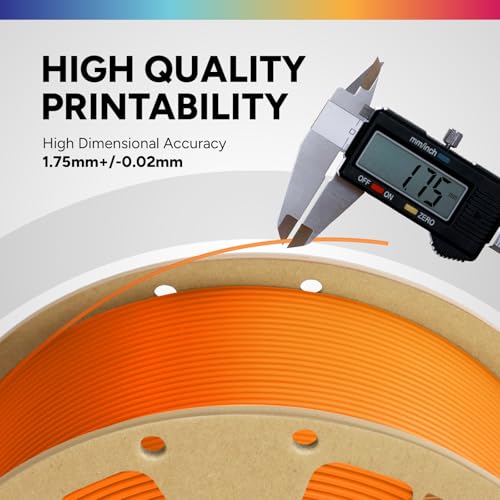 Image of OVERTURE PLA Filament 1.75mm, Neatly Wound 3D Printer Filament 1kg Spool (2.2lbs), Dimensional Accuracy + /- 0.02 mm, Fit Most FDM 3D Printers (Orange) (Pack of 10)