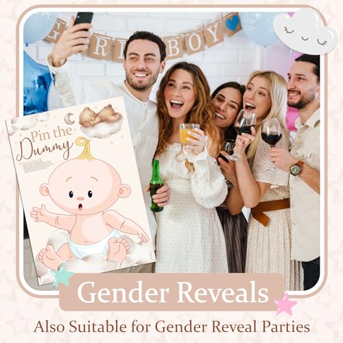 Miniatura 6 de Pink Bee Baby Shower Games - Juego De Revelación De Género, Diseño De Oso De Peluche Para Hasta 20 Jugadores