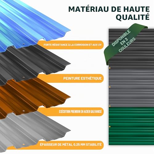 Tôle de toit pour abri de jardin KESSER stoppant les fuites eau - 4