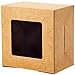 Juvale Mini Cupcake Boxes with Window - 25-Pack, 4x4x2.5 In Brown Paper - Cookie Packaging & To Go Dessert Containers with Lids for Baked Goods