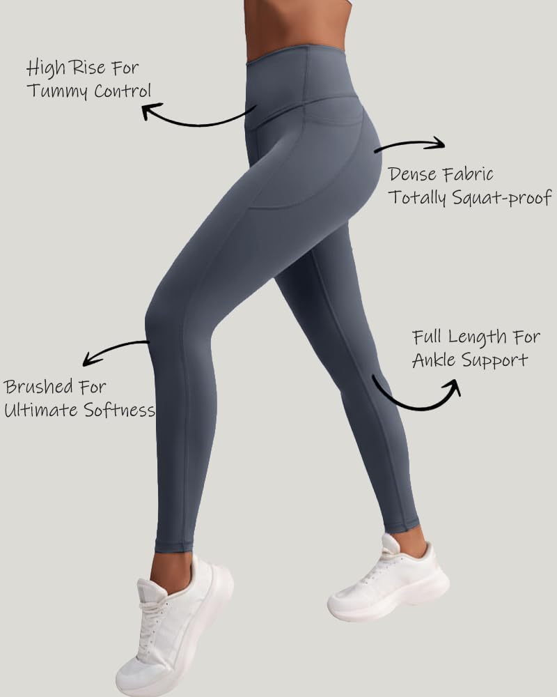 Yoga Pants with Pockets, High Waisted Tummy Control Leggings, Squat Proof & Breathable for Workout, Everyday Wear - Image 3