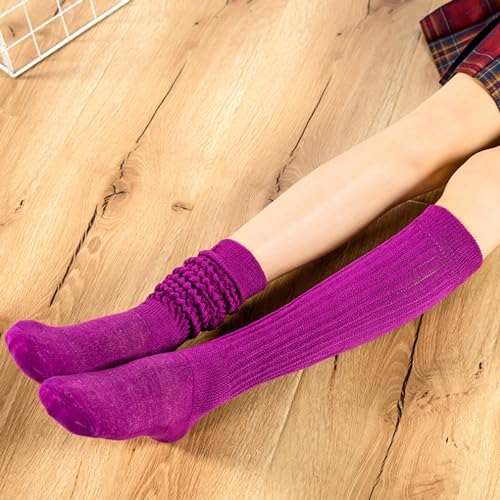 Image of TINTAO Women's Boots Socks,Winter Wool Cable Knit Knee High Slouch Boot Socks Long Warm Thick Leg Warmers,Size 5-10 W677