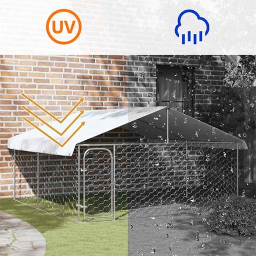 vidaXL Outdoor Hundezwinger Dach 300x300x150cm Hundekäfig Hundehaus Hundehütte