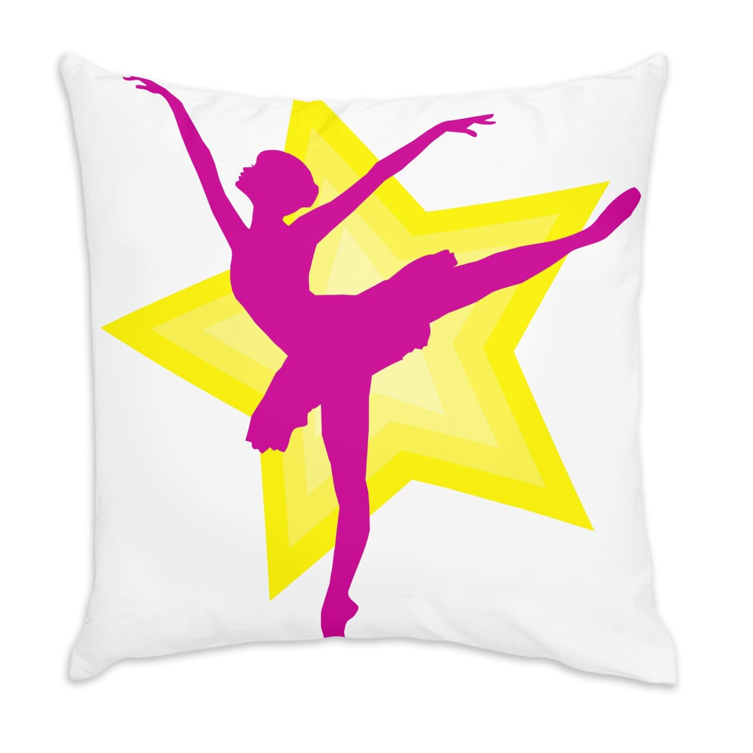Coussin danseuse étoile velours blanc 40x40, le cadeau idéal pour passionnée de danse