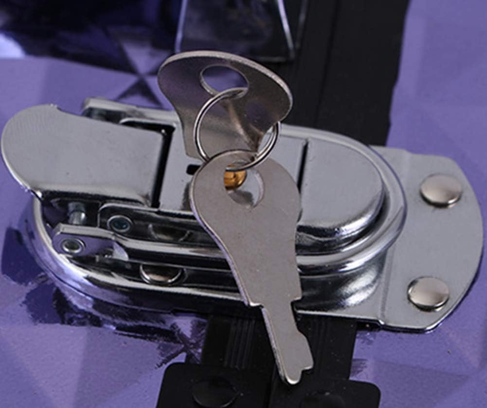 Makeup Trolley Case Travel Professional Aluminum Lockable Rolling Beautician Artist Jewelry Large Detachablee for Hairdressers 34x24.5x76.5cm Purple