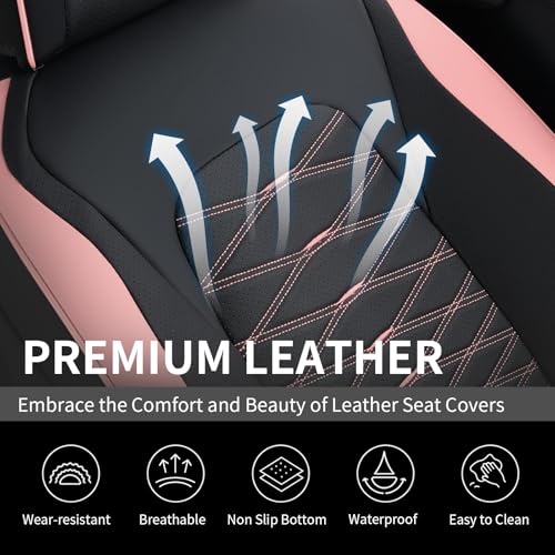 Image of FLORICH Car Seat Covers Front Seat, Leather Seat Covers for Cars, Waterproof Car Seat Protector Breathable, Front Seat Covers for Cars, Automotive Seat Covers Universal Fit for Most Cars SUV Truck
