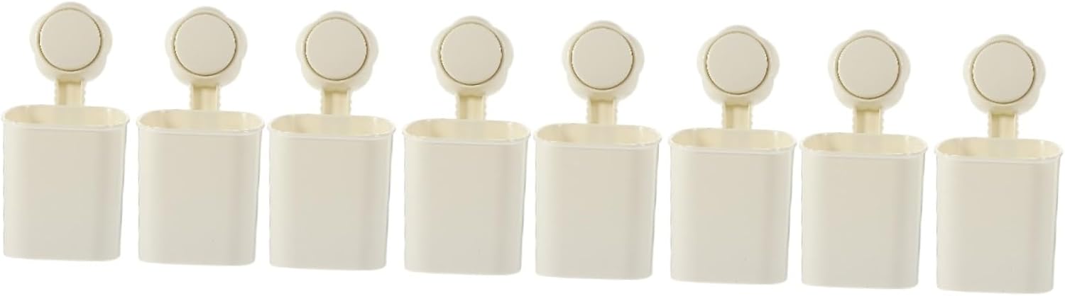 Unomor 8pcs Wall Toothbrush Holder Drainage Design Nail Suction Cup Storage Rack for Bathroom Kitchen Office Capacity Toothbrush Organizer Ventilation
