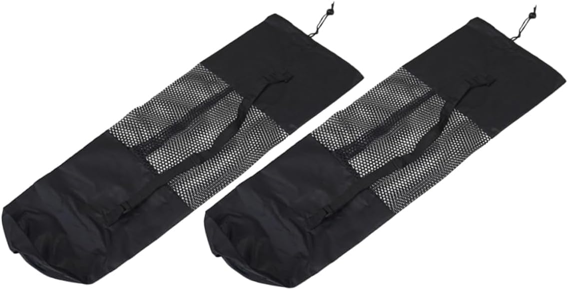 Luxshiny 2Pcs Yoga Mat Carrier Bag with Adjustable Shoulder Strap Breathable Mesh Design for Yoga Fitness Exercise Storage Pouch