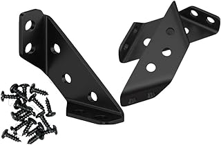 Heavy Duty Black Plated Steel Furniture Corner Connectors - Triangle Bracket with Drill and Screws, Universal for Wood Furniture, Drawers, Cabinets, Tables, and Chairs 8 Pack with Screws