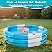 Auvitaya Inflatable Kiddie Pool, 3 Rings Round Blow up Swimming Pool for Baby Kids, Portable Toddler Stripe Water Splash Play Toys for Summer Backyard Party Birthday Gifts