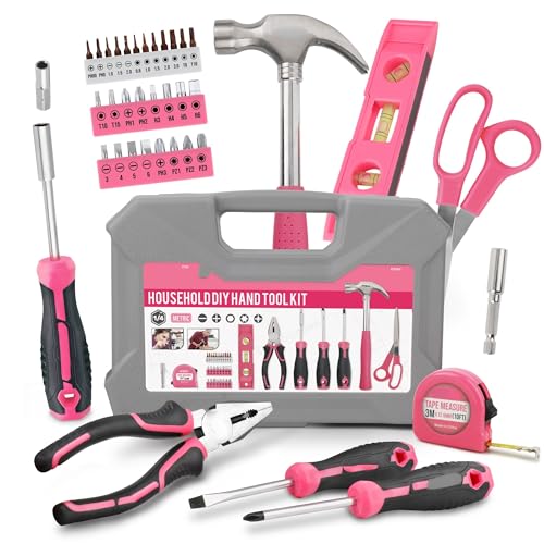 Set de herramientas combinado compacto rosa 18 piezas miniatura 7