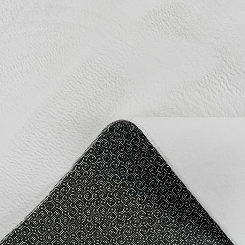 Paco Home Teppich Wohnzimmer Kunstfell weich waschbar modern elegant pflegeleicht Felloptik Uni Seidenglanz flauschig Kurzflor, Grösse:80x150 cm, Farbe:Weiß