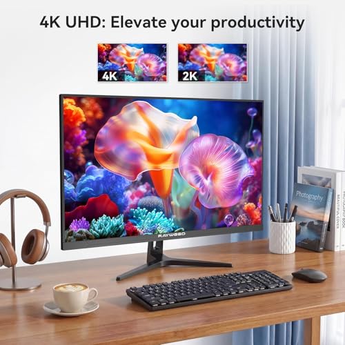 Image of Raywego 32 inch 4K Gaming Computer Monitor 60Hz UWQHD 3840x2160,99% sRGB,HDR10, FreeSync,Low Input Lag, Billions of Colors, PIP /PBP, Slim Bezel,VESA Mount HDMI /DP Eye-Care for Gaming Graphic Design