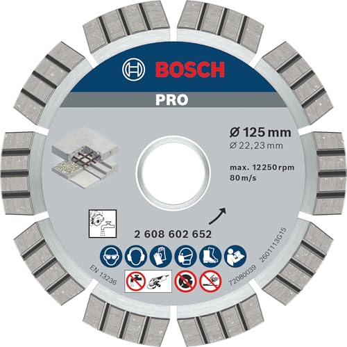 Bosch 1x PRO Concrete Diamanttrennscheibe, 125 x 22,23 mm – Ansicht 1