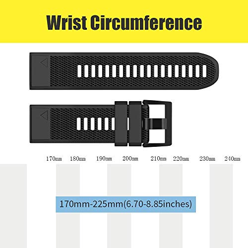 Image of NotoCity Compatible Fenix 5X Watch Bands 26mm Silicon Watch Strap for Fenix 5X /Fenix 5X Plus /Fenix 6X /Fenix 6X Pro /Fenix 3 /Fenix 3 HR /Descent MK1 /D2 Delta PX /D2 Charlie for Men Women