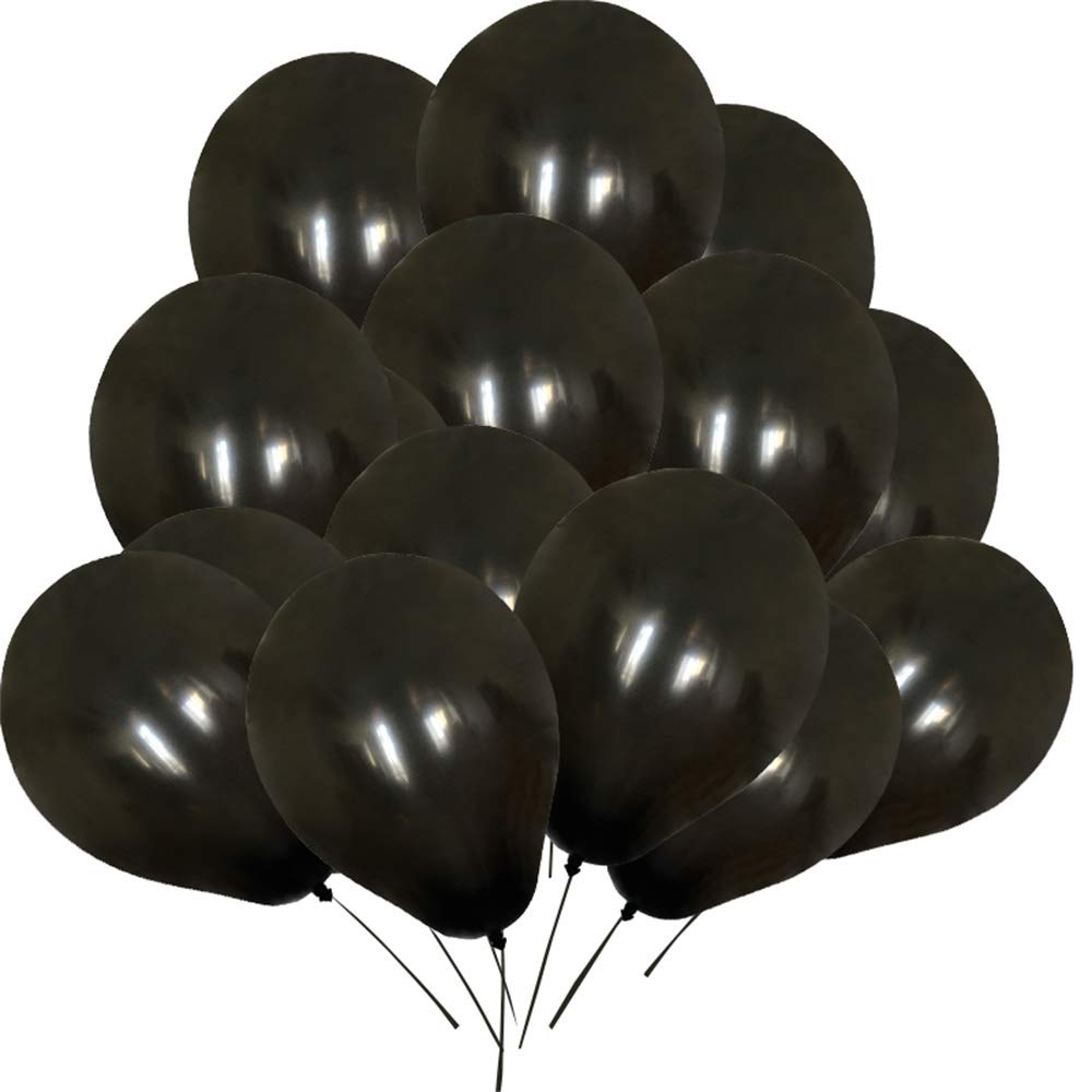 Time to Sparkle 500pcs 10'' Pearlised Latex Balloons Wedding Party Christmas Shower Decorations Xmas, Black — image 1