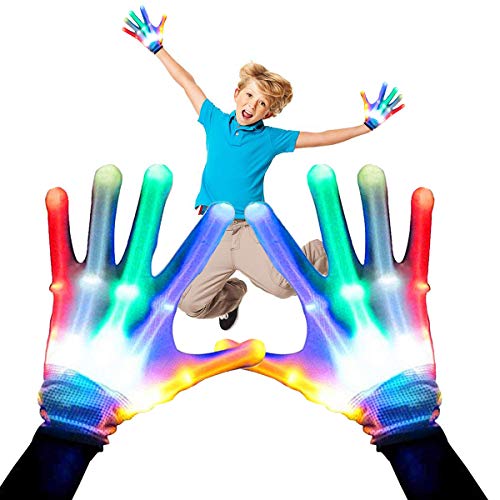 Feeke Kids Flashing LED Gloves Cool Fun Toys- Light-up Party LED Party Supplies